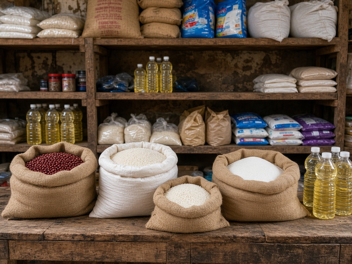 Frijol, arroz, aceite y detergente en El Ahorro