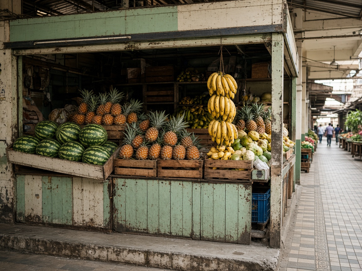 Fachada del puesto de frutas de Don Chepe